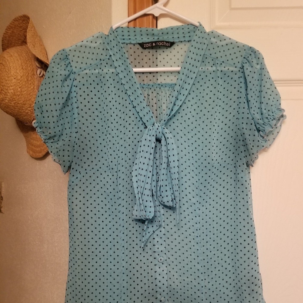 Baby blue short sleeve blouse